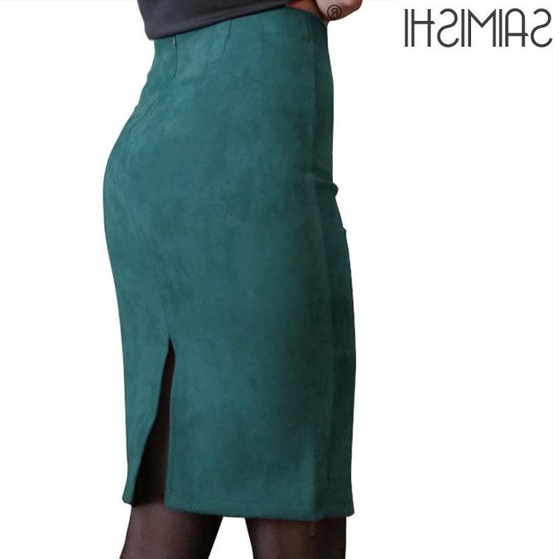 Women Suede Pencil Skirt Autumn Basic High Waist Knee Length|ruв категории Женская одежда, юбка - от Buy2taobao.com для оказания профессиональной услуги покупки агента Taobao