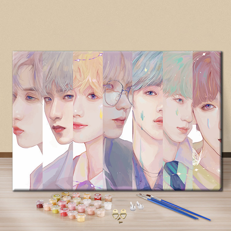 艺画数字油画的优惠券大全—tnt时代少年团数字油画diy手工制作手绘