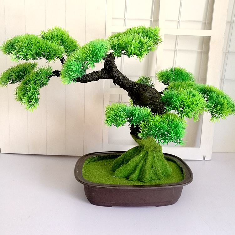 仿真绿植物盆景迎客松松树小盆栽绢花假花绿色小盆景办公室小摆件在类目 家居饰品, 花瓶/花器/仿真花/仿真饰品, 仿真植物盆景中 - 来自Buy2taobao.com提供专业的淘宝代购服务