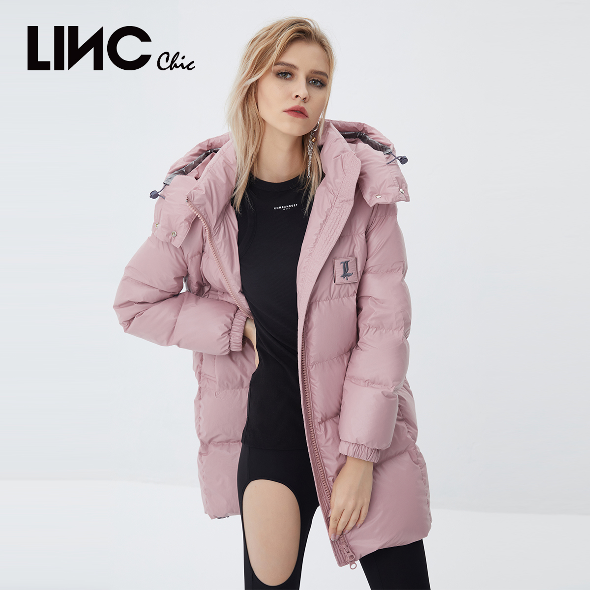 linc金羽杰21冬新款女式羽绒服女短款轻奢羽绒服外套y21802268
