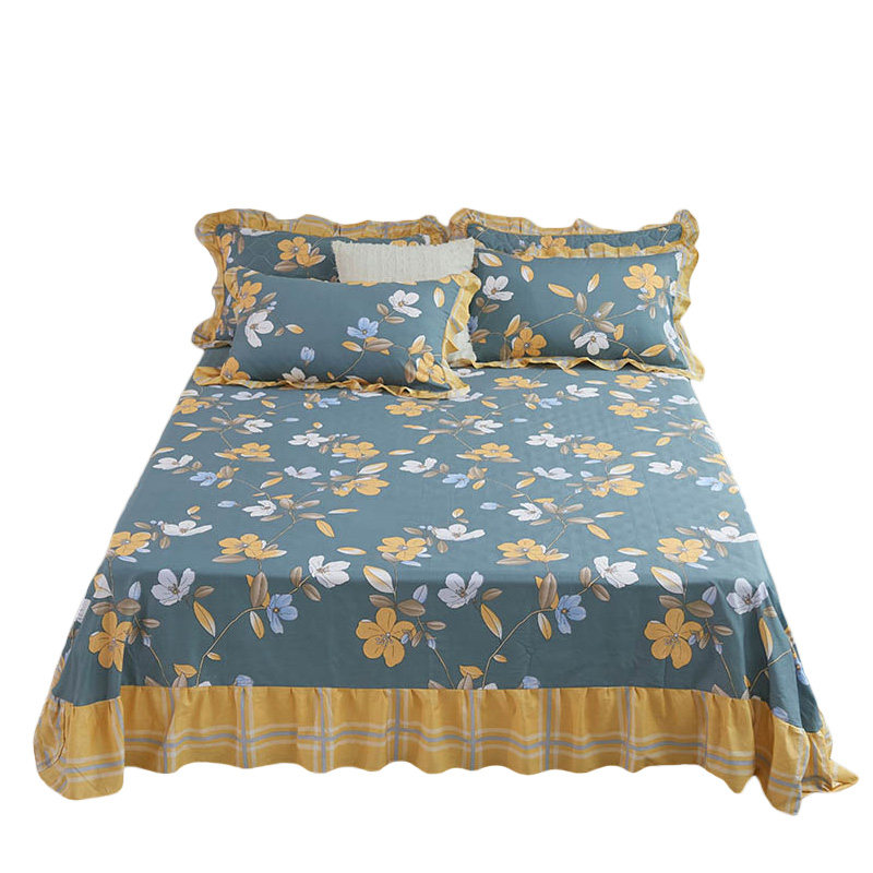 5米床欧式圆角床单全棉1.8m田园风2.0双人床品