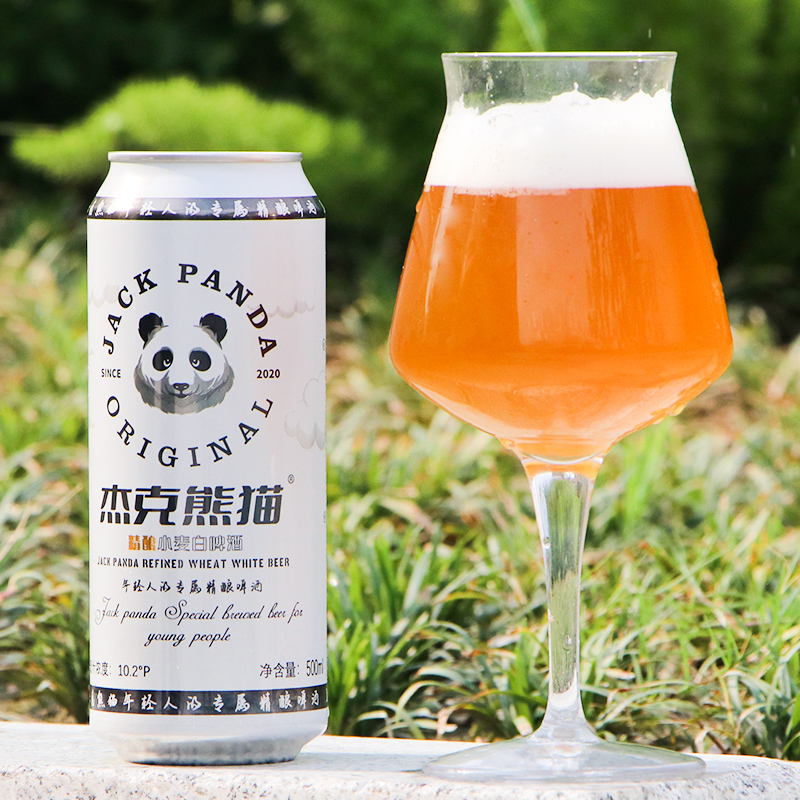 杰克熊猫500ml精酿啤酒国宝熊猫比利时风味小麦白啤百香果龙井