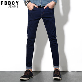 FBBOY黑色牛仔裤男秋季新款韩版潮修身型显瘦弹力小脚裤子男长裤