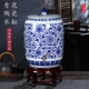 景德镇青花陶瓷水缸20/30/50斤纯净水桶泡茶储水罐带盖龙头冷水壶