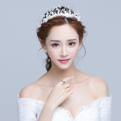 白色新娘头饰头花韩式珍珠水钻发饰发带结婚纱礼服头饰品特价包邮