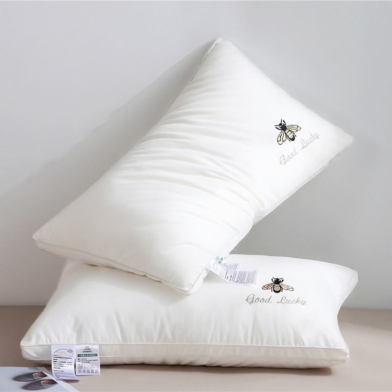 白色枕芯一对装家用枕头大豆纤维单双人枕可水洗全棉柔软低枕高枕