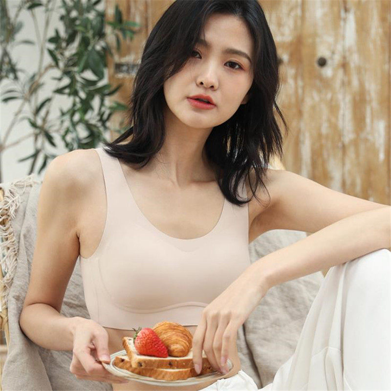 legsilk 乳胶棉宽肩带防滑收副乳光面无痕无钢圈内衣上托聚拢文胸