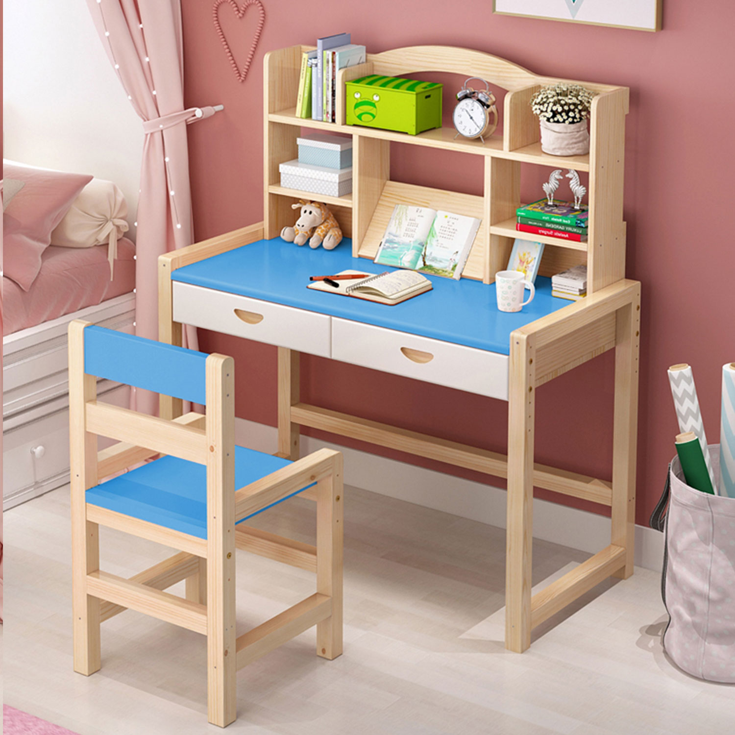 学习桌儿童书桌家用写字台小学生可升降课桌实木小孩写字桌椅套装