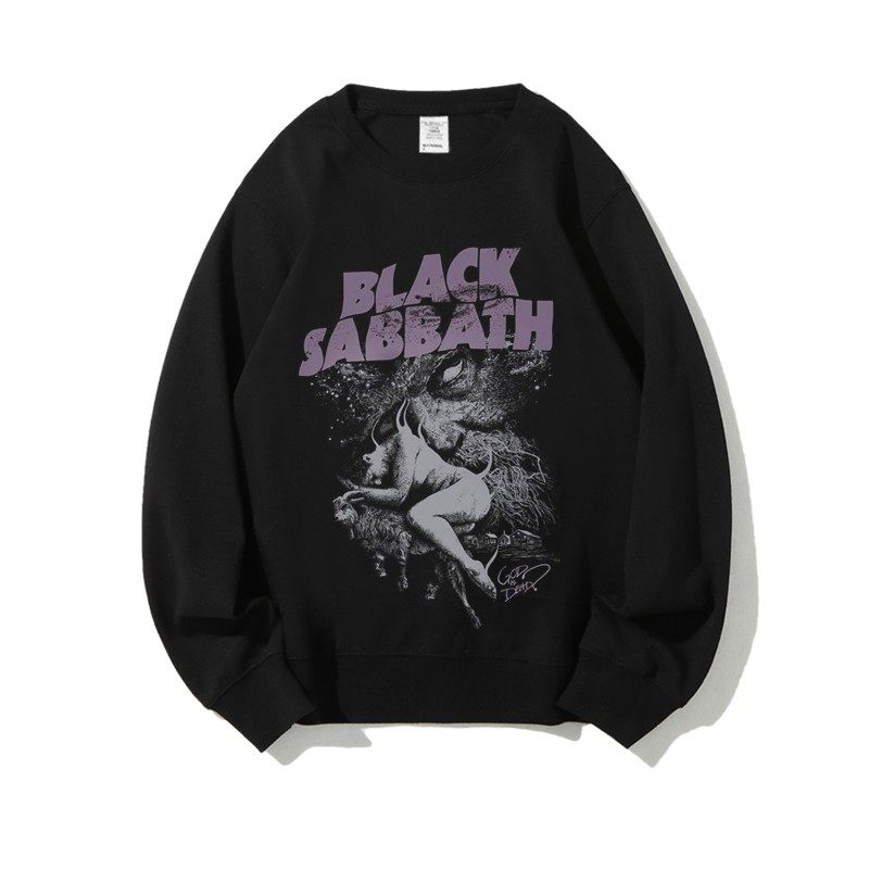 ins欧美摇滚黑色安息日blacksabbath乐队春秋圆领卫衣套头衫男女