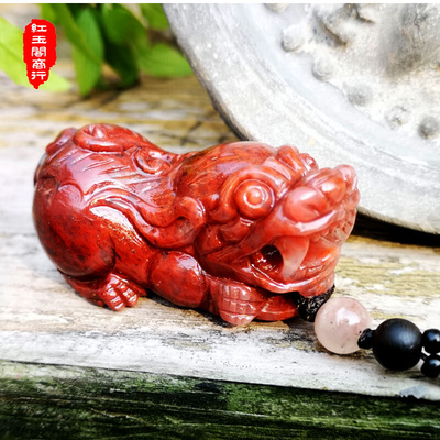 精品天然推荐玉石桂林鸡血红玉器貔貅吊坠男士挂坠皮丘项链包邮