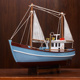 一帆风顺渔船模型仿真木船摆件家居装饰工艺船友谊的小船生日礼物