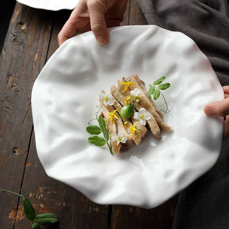 法式精品菜盘餐厅不规则陶瓷盘子异形个性意境家用创意冷菜盘摆盘