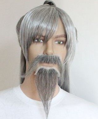 cosplay假发cos 古装老年老者 花白胡子胡须 假发 定做假发