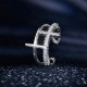 ICEGANG幻影十字架戒指S925纯银指环开口可调节防过敏小众设计感