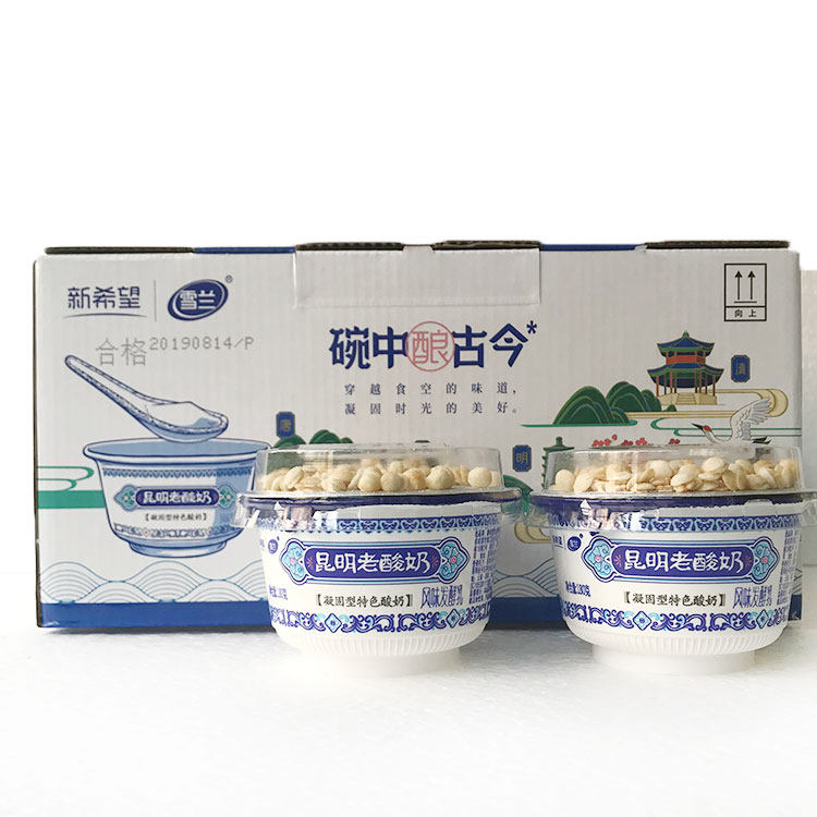 新希望雪兰昆明老酸奶160g*12碗 云南特产雪兰牛奶风味发酵乳