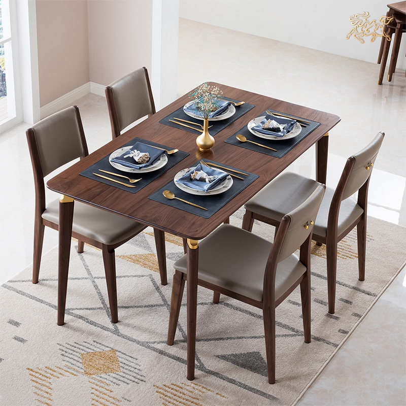 铜师傅 铜木主义 梵高系列 餐厅家具 餐桌椅 美国黑胡桃 实木家具