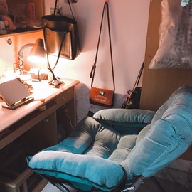 懒人椅宿舍电脑椅单人沙发椅休闲折叠家用卧室现代简约阳台躺椅