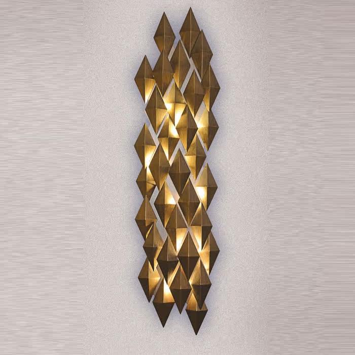 国色灯饰的优惠券大全—北欧客厅壁灯现代简约创意个性菱形餐厅灯过道