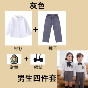 新幼儿园园服春秋校服小学生班服红色针织毛衣套装男女童开衫三销