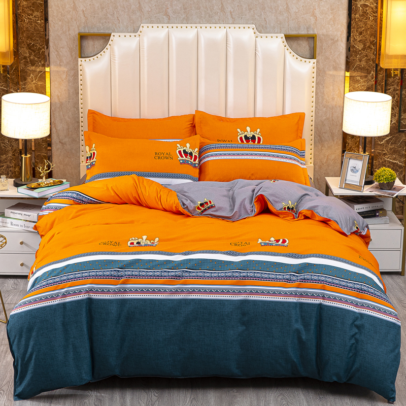 中式大版印花卉床上纯棉四件套全棉双人古典民族风被套床单三件套