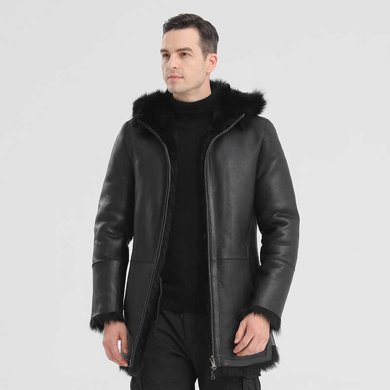 托斯卡纳男士外套夹克长款短款外套黑色保暖时尚