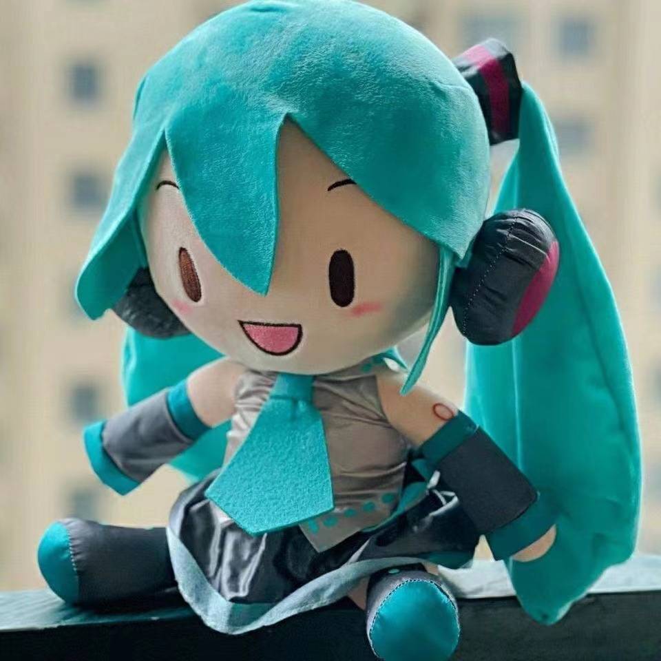 现货初音fufu玩偶经典款雪未来毛绒玩具摆件生日礼物