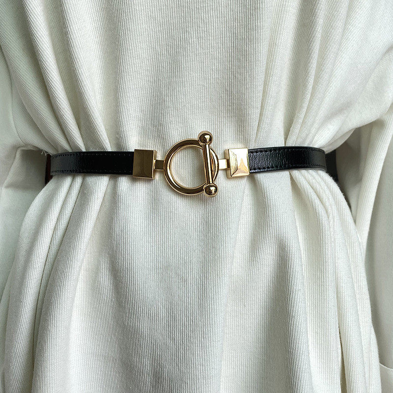 真皮细腰带女装饰ins大衣束腰连衣裙毛衣百搭时尚简约韩版小皮带