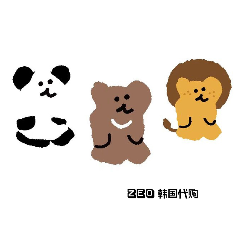 dinotaeng 韩国正品官网代购 柿子椒熊 ins可爱卡通小熊手帐贴纸