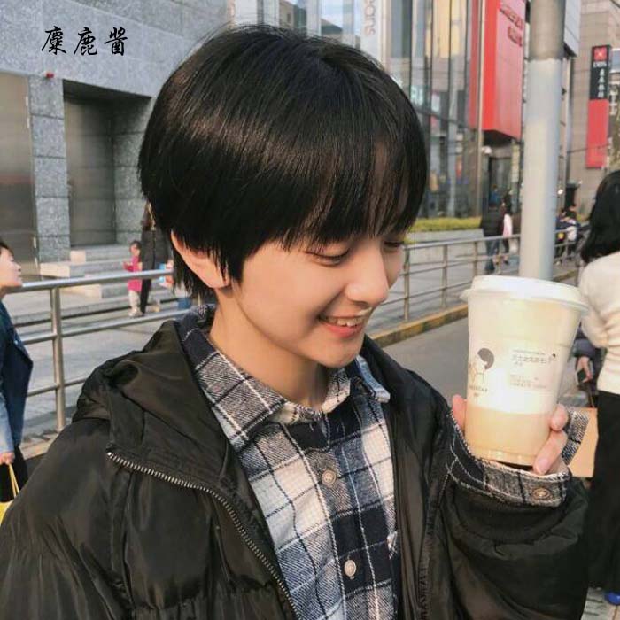 中性 男士_假发男短发中性女生韩版帅气学生时尚男生个性网红同款整顶