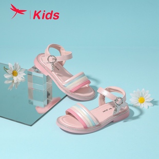 红蜻蜓女童鞋2024夏季新款凉鞋女孩子可爱公主休闲沙滩鞋透气软底