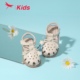 红蜻蜓女童鞋2024夏季新款包头凉鞋透气婴幼儿可爱蝴蝶结公主皮鞋