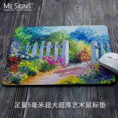 Meskins唯美油画鼠标垫超大天然橡胶办公游戏5mm超厚鼠标游戏垫