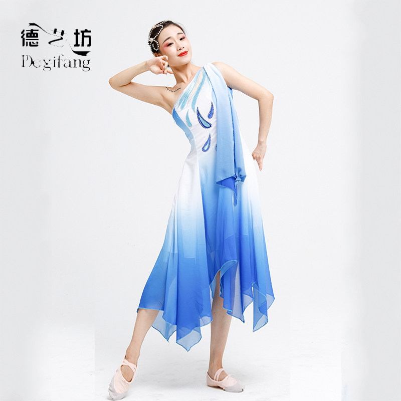 新款时尚舒适古典舞演出服装套装中国风收腰立体透气飘逸舞蹈服女