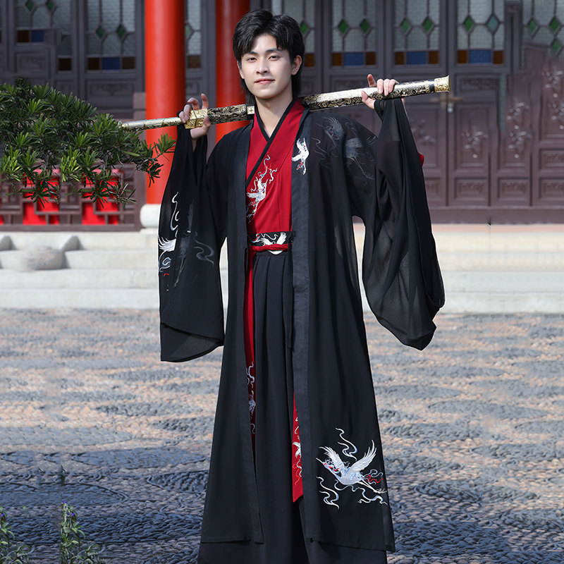 魏晋风汉服男款道袍原创中国风武侠大码学生古风仙气情侣古装班服