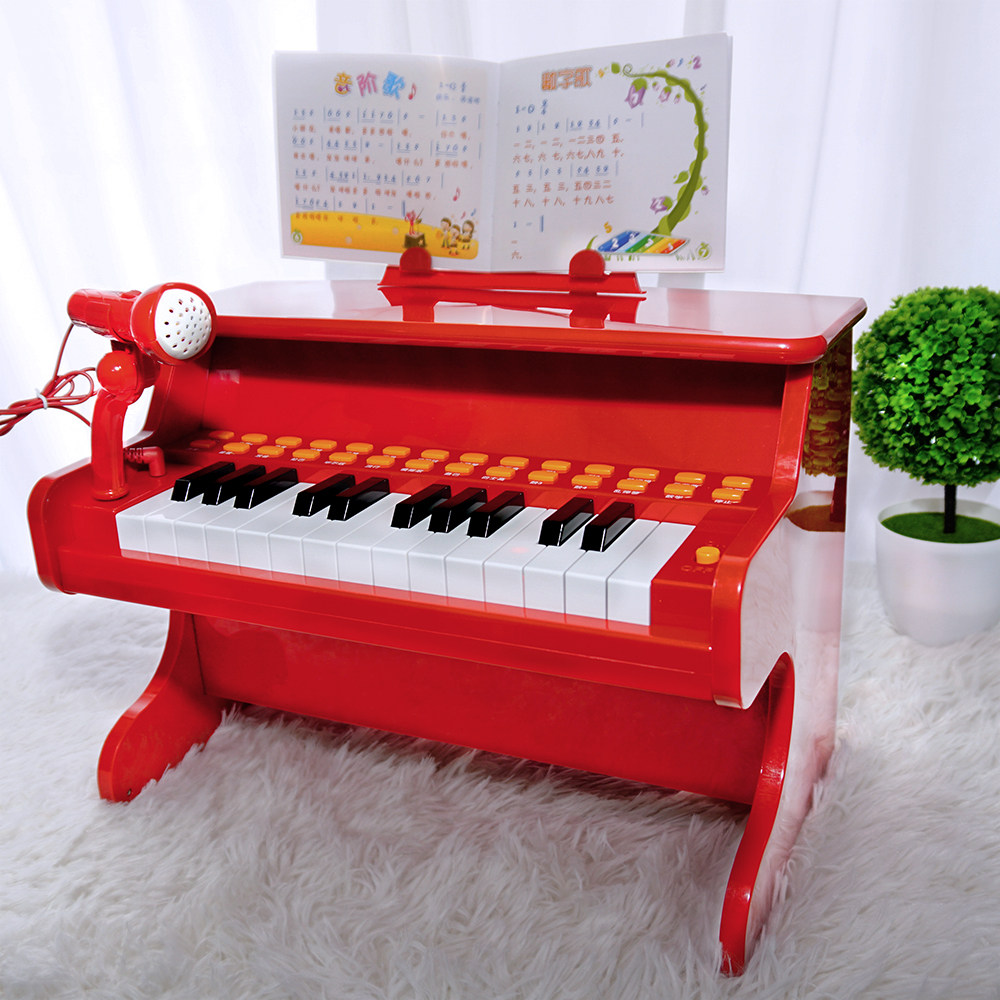 宝宝迷你小钢琴玩具可弹奏女孩儿童电子琴初学带话筒婴幼儿音乐琴