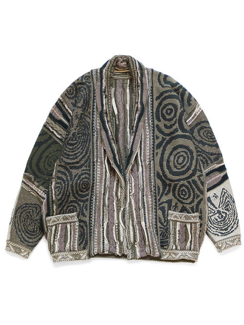 自制 平田和宏 kapital 印第安风立体编织针织毛衣开衫外套20aw