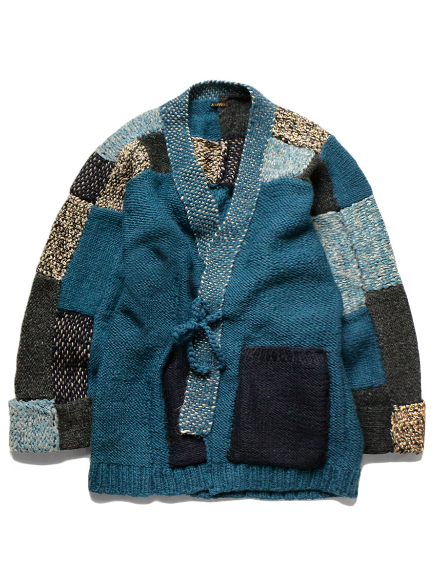 kapital平田和宏中长款反战古着感重工复古日系针织毛衣开衫道袍