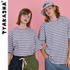 TYAKASHA Taka Sha Skate series men and women wathet stripe Short sleeve AZZN01 TYAKASHA Taka Sha Skate series men and women wathet stripe Short sleeve AZZN01