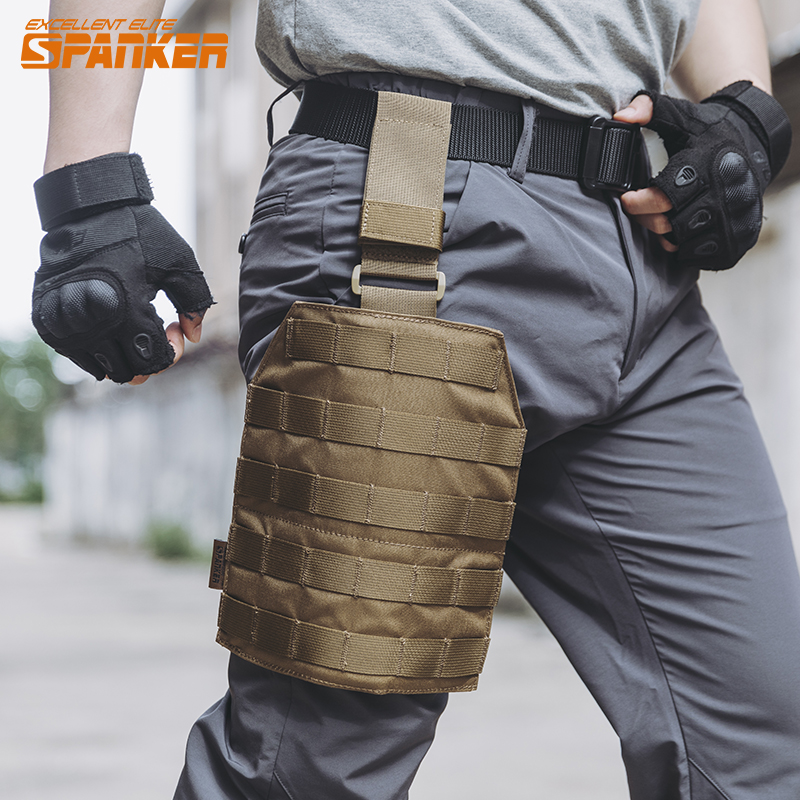 出众者战术绑腿molle户外cs工具袋下沉腿挂板腿包wargame下场装备