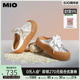 【面包玩家】MIO米奥2024年春季新款圆头中跟拼色板鞋半拖面包鞋