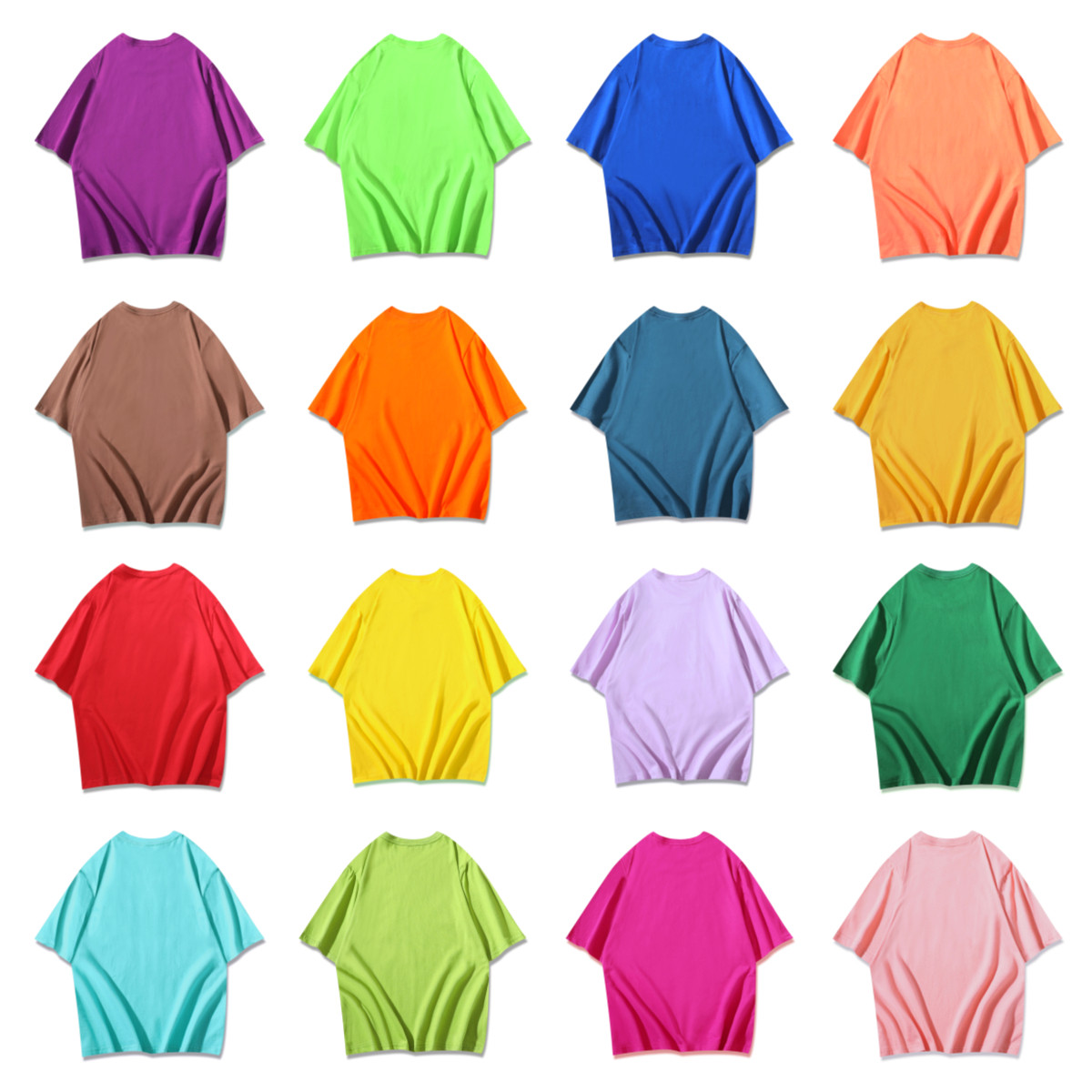 新疆棉花纯棉彩色t恤男女同款团体闺蜜姐妹装旅游拍照学生短袖夏