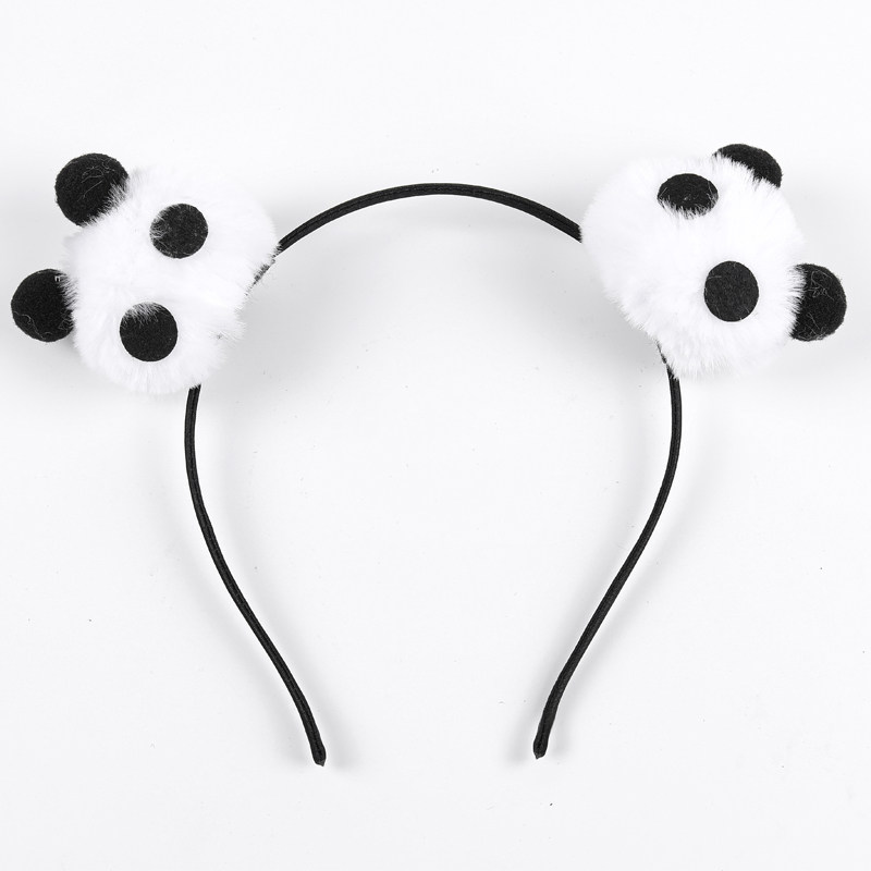卡通可爱熊猫发箍女韩国毛绒洗脸头箍发卡卡通网红头饰卖萌发饰