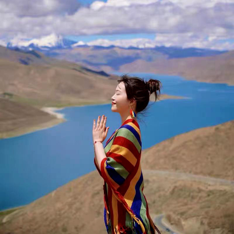 民族风波西米亚围巾披肩两用女秋冬天西藏丽江旅游拍照加长斗篷