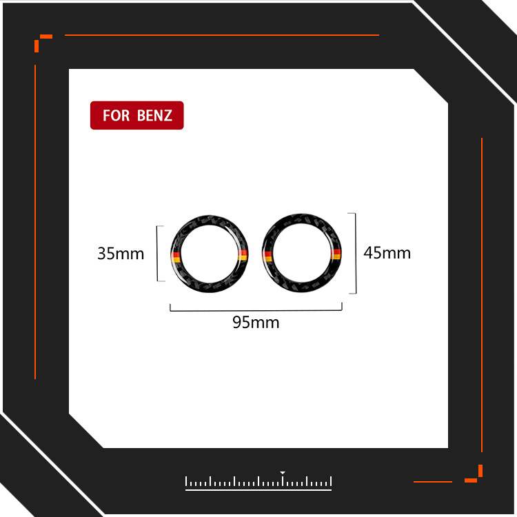 适用奔驰W204老C级汽配碳纤维仪表出风口装饰圈内饰改装贴纸配件