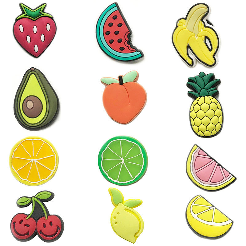 crocs智必星卡通洞洞鞋鞋上配饰鞋花可拆卸鞋扣装饰水果字母数字