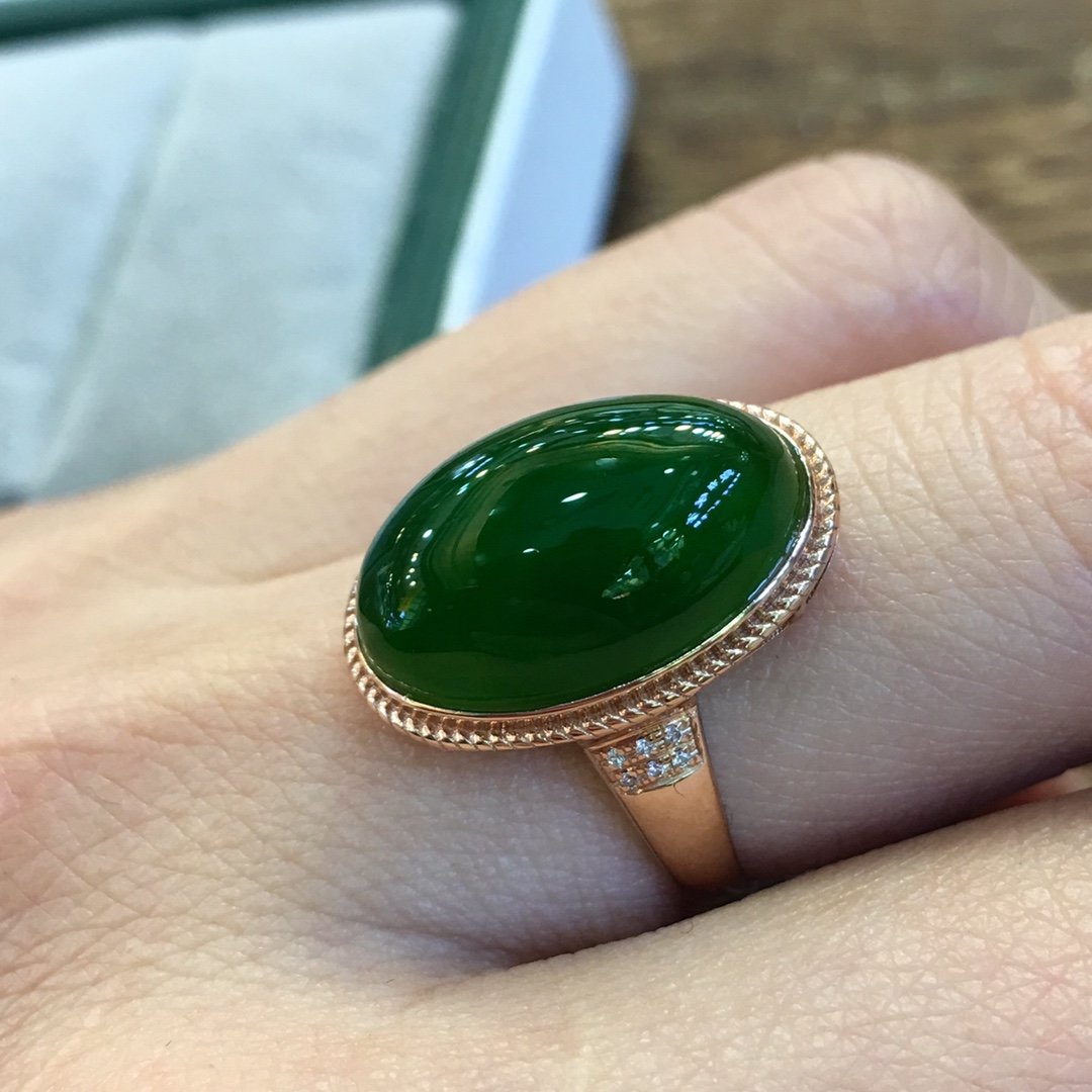 玉石戒指女 天然翡翠 和田玉大额优惠券