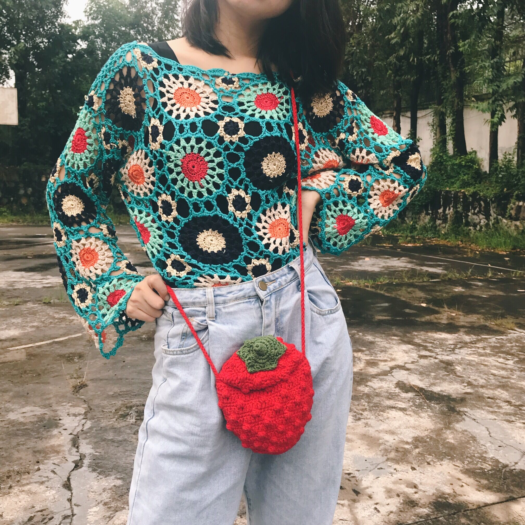 Hand made Spring and summer Pure handwork Lace Short sleeved Bohemia travel Hollow weave jacketin the Women's clothing/Boutique , Lace shirt/Chiffon shirt category - from Buy2taobao.com to provide professional Taobao agent buy service