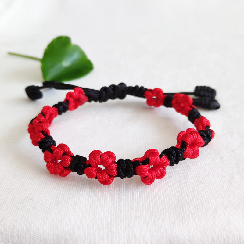 多桃花结手绳招财纳福转运情侣手链招桃花旺人气助姻缘本命年红绳