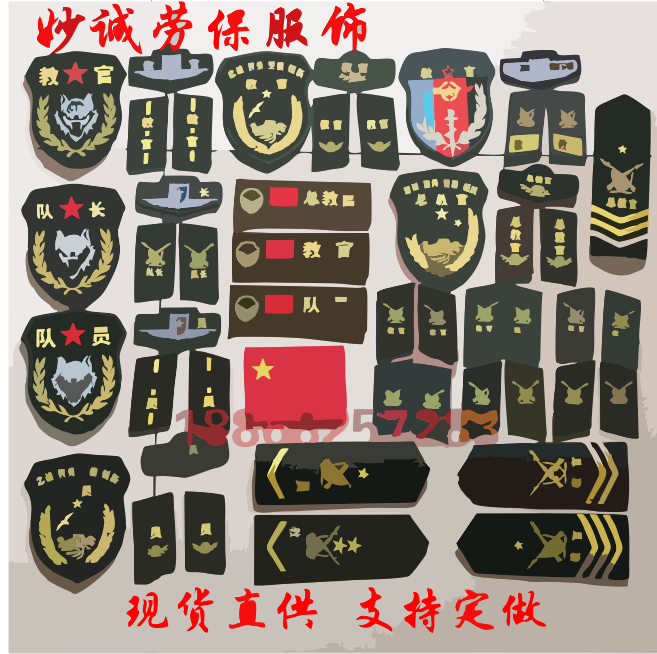 学生团体军训教官臂章胸章领章定做臂章肩章领章胸章定制