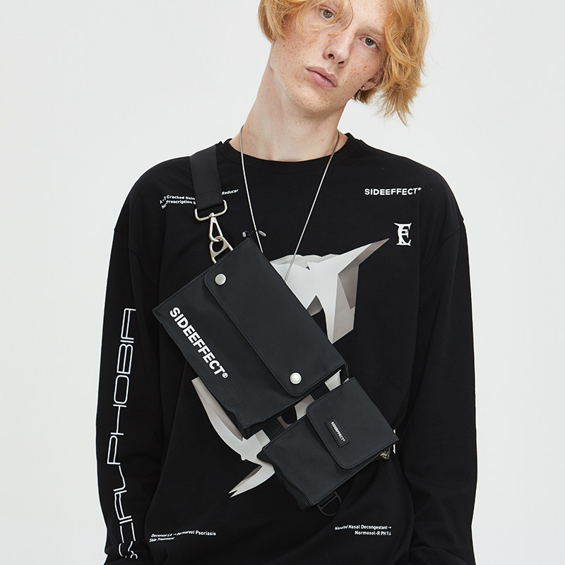 sideeffect aw19 waist bag 黑色机能防水斜挎包胸包腰包